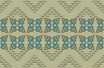 Pixel Geometric Islamic Pattern Wallpaperfolk Embroidery, Aztec Geometric Ornament Print. Design for Carpet, Wallpaper, Clothing, Wrapping, Fabric