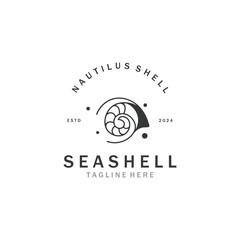 Seashell Logo. Ocean Animals premium quality graphic outline symbols collection template