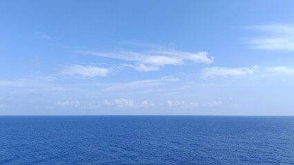Beautiful clouds and blue sky over the sea.