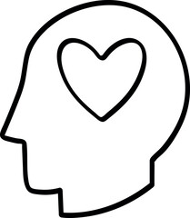 Mindfulness and Emotional Well-being Symbol Outline Art