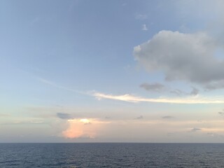View of sunrise over the sea.