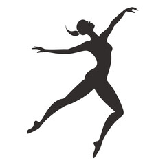 Modern Dance Silhouette Vector Art Illustration