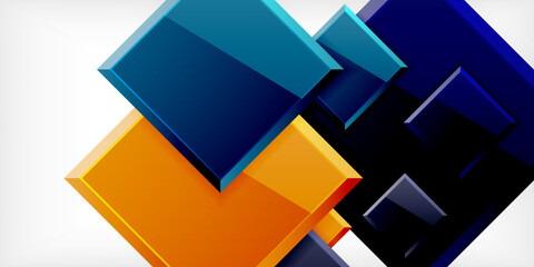 Colorful squares with reflections abstract background design. Vector Illustration For Wallpaper, Banner, Background, Card, Book Illustration, landing page