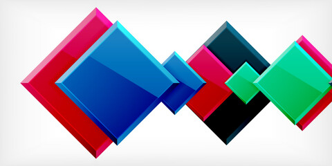 Colorful squares with reflections abstract background design. Vector Illustration For Wallpaper, Banner, Background, Card, Book Illustration, landing page