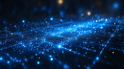 futuristic digital landscape showcasing the integration of AI and data technology. Abstract shapes and vibrant colors represent innovation, connectivity, and the evolution of audio data in modern soci