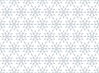 Abstract geometric pattern with lines, snowflakes. A seamless vector background. White and gray texture. Graphic modern pattern