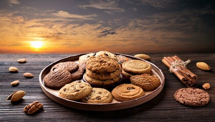 Various cookies on the top view table