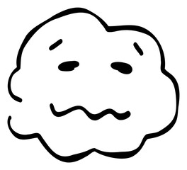 Hand-drawn emojis and emoticons expressing sleepiness and a fluffy, relaxed feeling. These materials, drawn in a pen-drawing style, feature simple and cute designs.