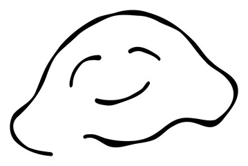 Hand-drawn emojis and emoticons expressing smiles and a floppy, relaxed feeling. These materials, drawn in a pen-drawing style, feature simple and cute designs.