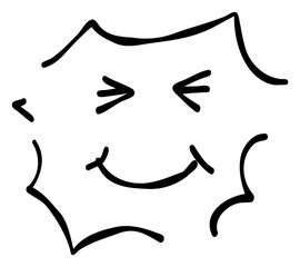 Hand-drawn emojis and emoticons expressing happiness and excitement. These materials, drawn in a pen-drawing style, feature simple and cute designs.