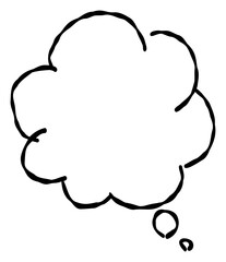 A hand-drawn fluffy speech bubble. Features a simple and easy-to-use design, perfect for emphasizing messages or comments.