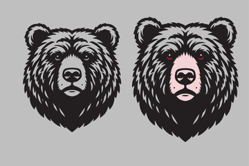 bear vector and bear head illustration