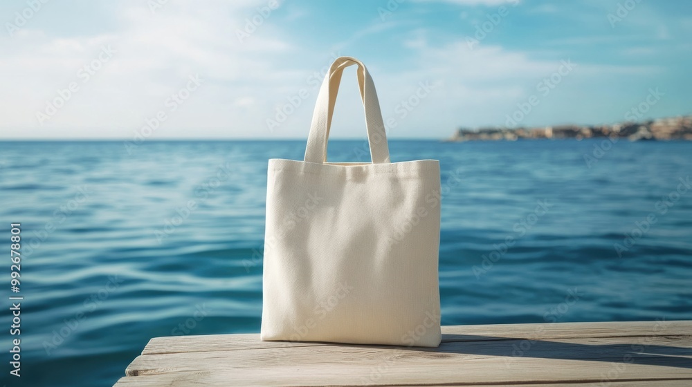 Poster canvas tote bag mock-up with space for custom art or logo.