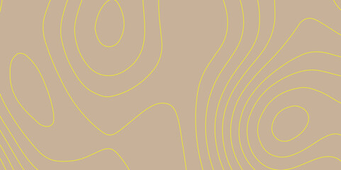 Topographic map patterns yellow wave paper curved reliefs abstract background, monochrome image wavy backdrop illustration of beige color abstract topography with lines creating a sense of contour.