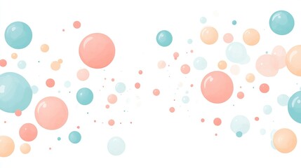 Abstract pastel colored circles and dots on white background