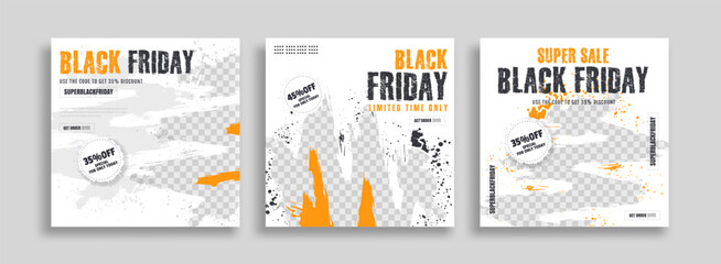 Black friday sale social media post design template. Suitable for social media, flyers, banner, and web.