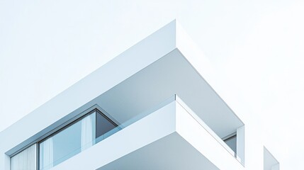Obraz premium White Architecture Featuring Minimalistic, Bright, and Clean Building Design Aesthetic