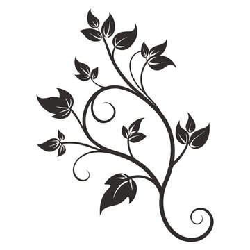 recommend clip art: Elegant leafy vine illustration Silhouette vector line art 