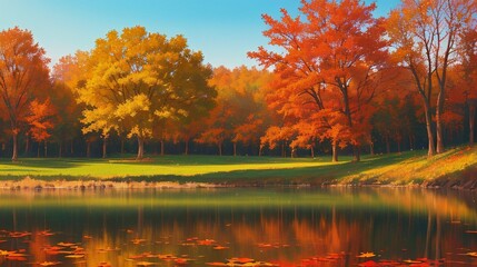 Obraz premium Enjoy the beautiful autumn scenery.