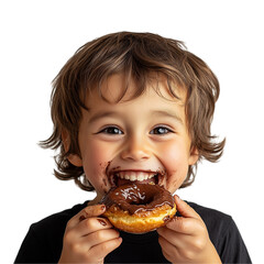 child eating chocolate