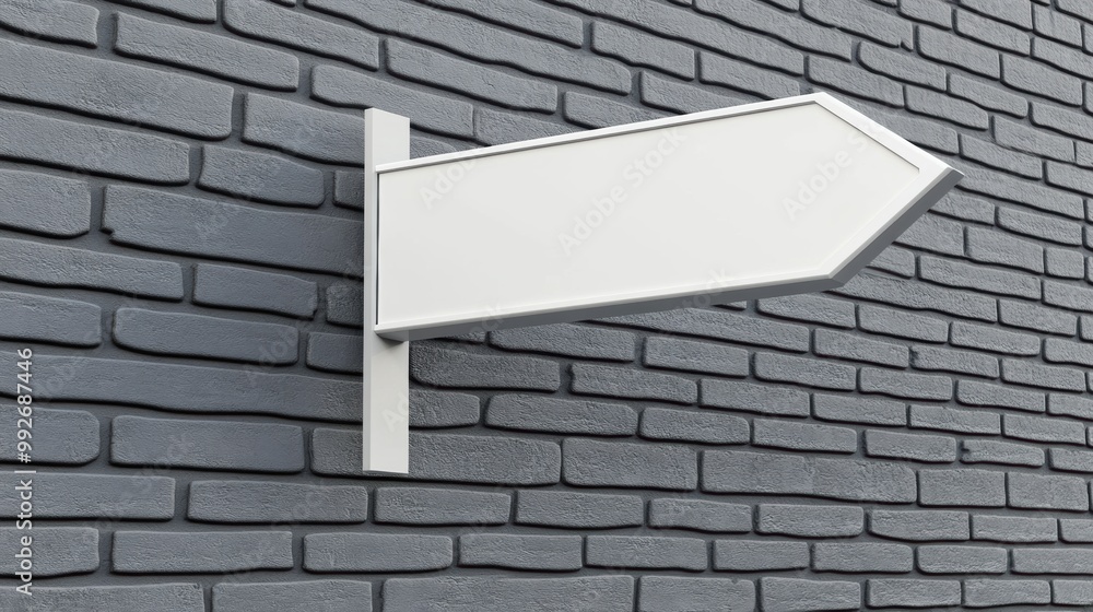 Poster directional sign mock-up with a customizable arrow.