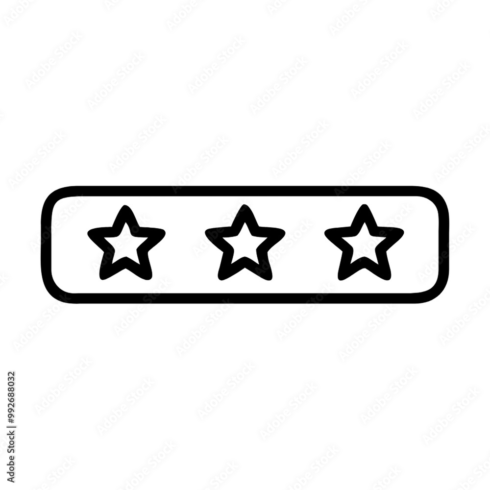Poster a horizontal bar with a five-star rating scale, commonly used to represent customer satisfaction or 