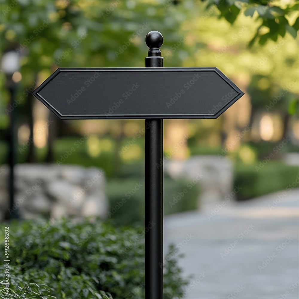 Poster directional sign mock-up with a customizable arrow.