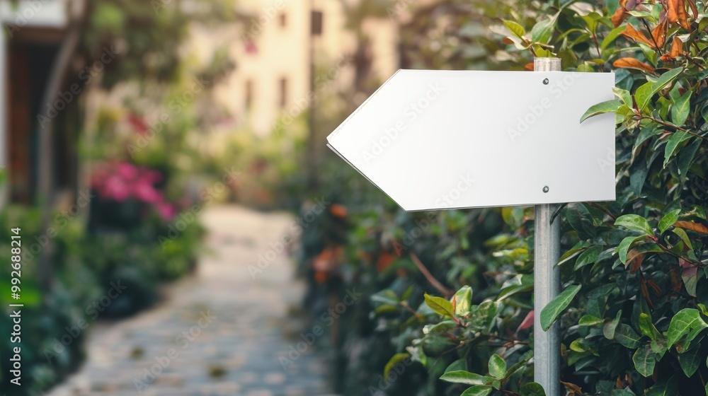 Poster directional sign mock-up with a customizable arrow.