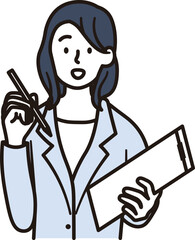 元気に働く日本人女性のビジネスパーソンのイラスト素材