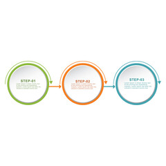 3 step circles Vector infographic design