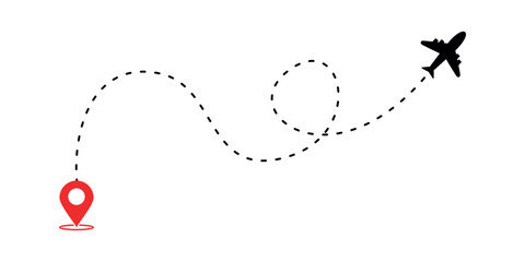  Airplane flight routes dotted with locations