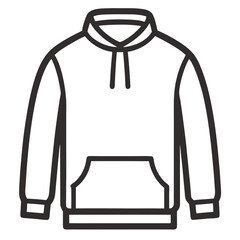 Hoodie silhouette vector line art illustration