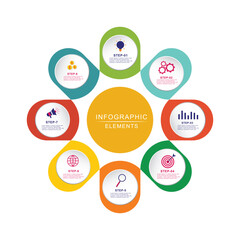 Business Infographic 8 step vector design 02