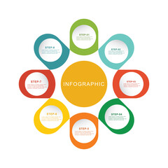 Business Infographic 8 step vector design 03