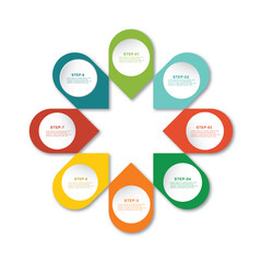 Business Infographic 8 step vector design 05