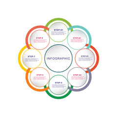 Business Infographic 8 step vector design
