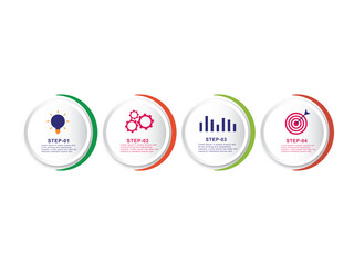 four step vector infographic template design 04