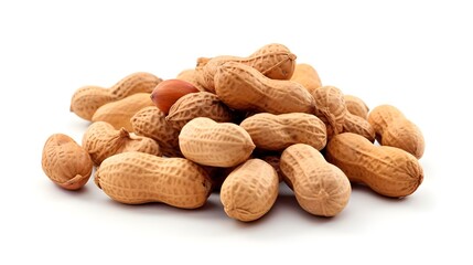 Obraz premium peanuts on white with white backround generative AI