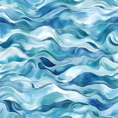Seamless wavy blue pattern with ripple texture, perfect for vector wallpaper or ocean-themed design