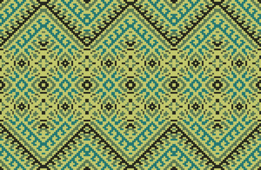 Stitch Ethnic Geometric Patternfolk Embroidery, Aztec Geometric Ornament Print. Design for Carpet, Wallpaper, Clothing, Wrapping, Fabric