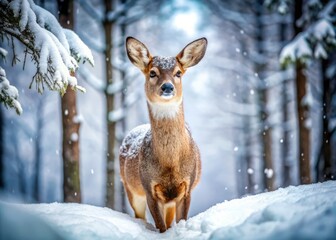 Obraz premium Stunning photographs capture animals navigating snowy terrains and icy vistas, illustrating their grace and