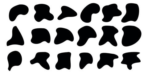 collection of abstract black ink stains. abstract shape grunge design