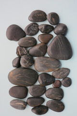 smooth black color stones, simple background