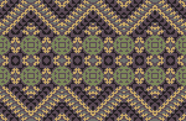 Geometric Tribal Philippine Ethnic Patternfolk Embroidery, Aztec Geometric Ornament Print. Design for Carpet, Wallpaper, Clothing, Wrapping, Fabric