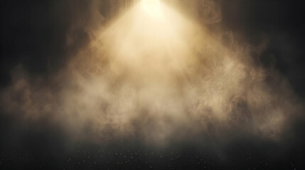 A Dramatic Abstract Background with a Golden Light Beam and Smoky Haze