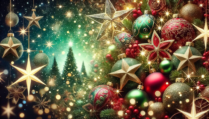 Fantastic Christmas wallpaper with red and green colors