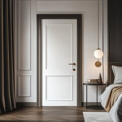 Editable hotel room door sign mock-up with simple design