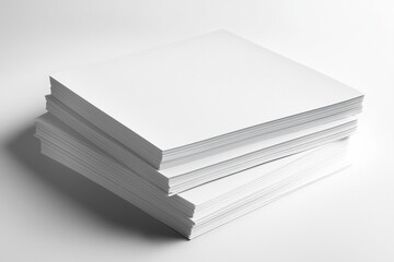 Blank A4 Stacked Paper Mockup isolated created with Generative AI