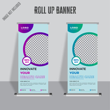 Roll Up Banner Design Template ,standing banner, corporate roll up template .