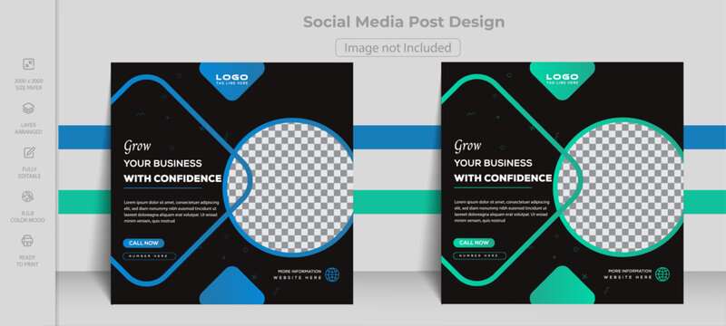 Social Media Post Design Templates, banner medical, marketing post.
